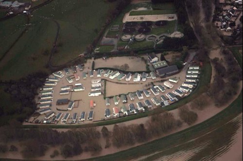 Aerial view of the  Spring Gardens Caravan Park