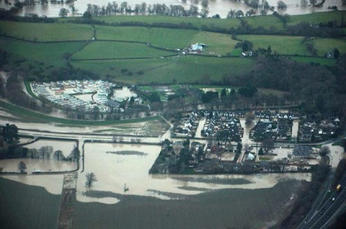 Aerial view of the extent downstream of A55