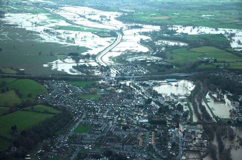 Aerial view of the broad overview looking downstream