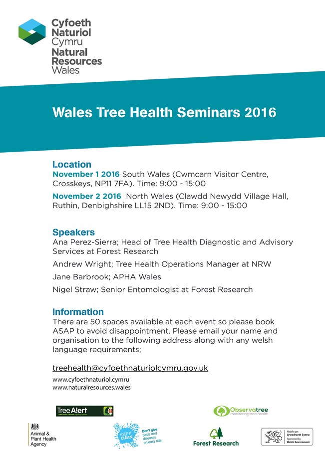 Wales tree health seminar poster