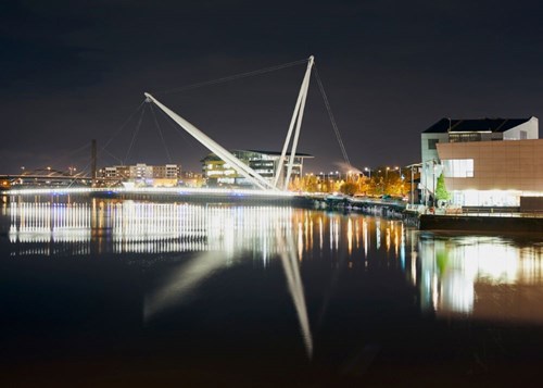 Newport footbridge at night