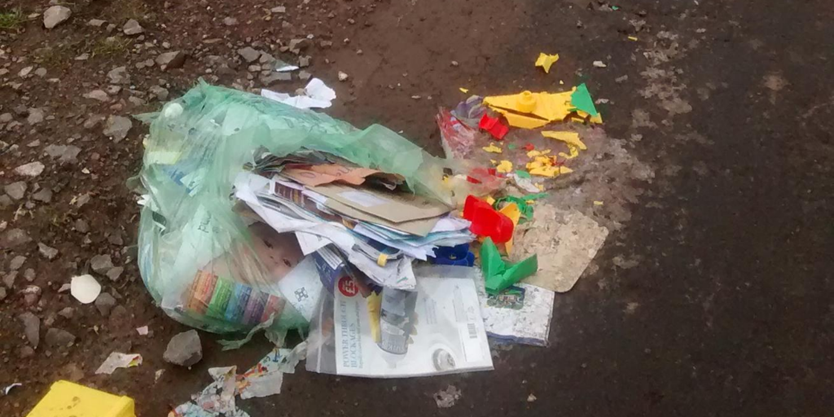 Fly-tipped rubbish in Peterstone, Cardiff